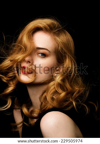 Beauty girl with orange hair