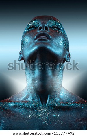 girl with neon flicker on the body girl with neon flicker on the body