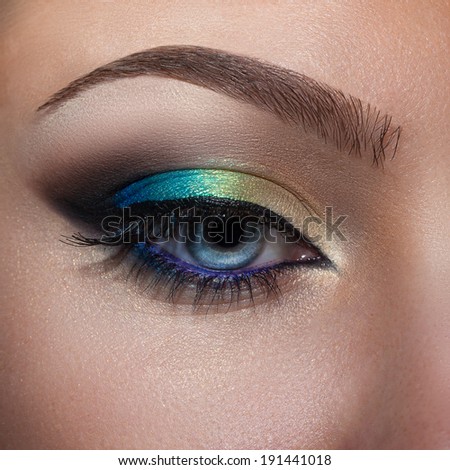macro shot of a female eye, art visage