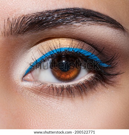 macro eye with beautiful makeup