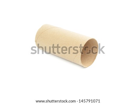 paper roll of bathroom on white background