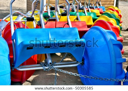 Colorful summer beach water craft