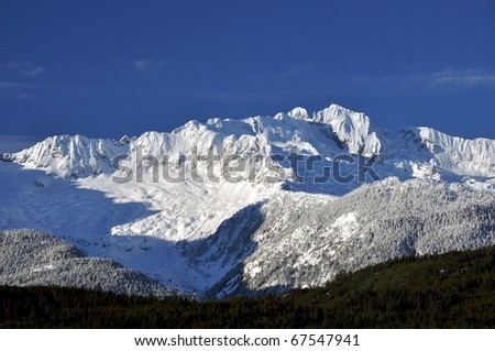 Snowy mountain range in Canada