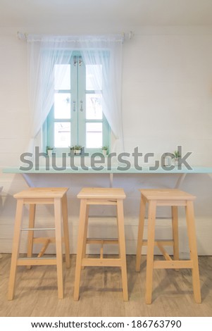 Vintage style table and chair  and simple decoration