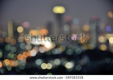 Bangkok City Skyline. Blurred Photo bokeh