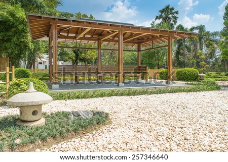 Japanese zen gardens and pavilion