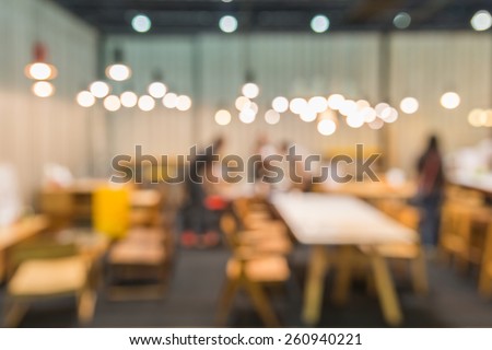 Coffee cafe blur background with bokeh
