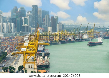 Singapore cargo terminal,one of the busiest ports in the world, Singapore.