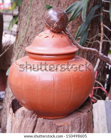 baked clay jar handmade from Thailand