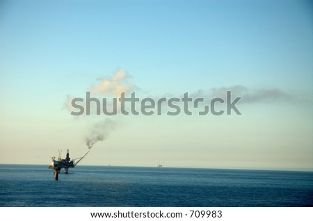 Offshore oil rig and a little bit of smoke