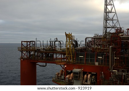Production area of an offshore oil rig