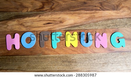 the word hope in colorful letters