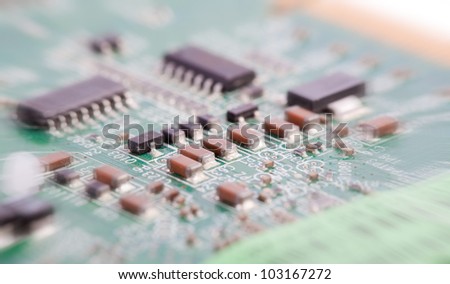 Circuit board isolated on white background (with zoom effect)