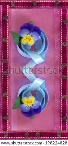 wild pansy with blue ribbon