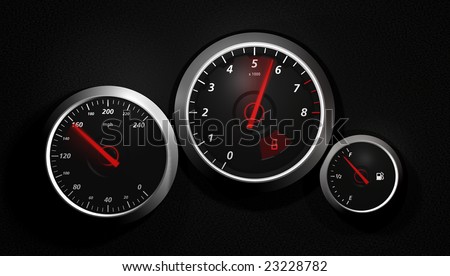 sports car speedometer and