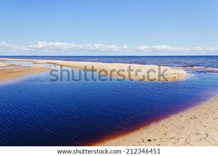 waves on the shore of the baltic sea. travels in europe. copy space background