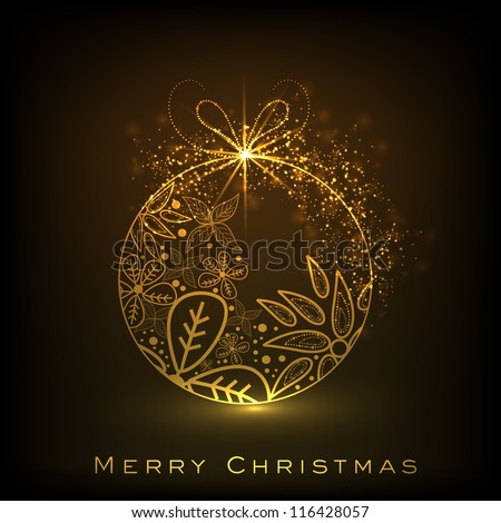 Beautiful decorative shiny Xmas ball for Merry Christmas celebration EPS 10 Beautiful decorative shiny Xmas ball for Merry Christmas celebration EPS 10