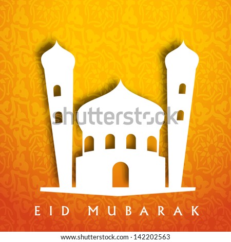 Illustration of mosque on abstract background for Muslim community festival Eid Mubarak Illustration of mosque on abstract background for Muslim community festival Eid Mubarak