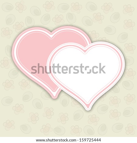 Vintage love concept with two hearts and space for your message.