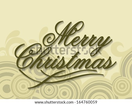 Merry Christmas celebration flyer, banner or poster with stylish text on seamless floral decorated background.