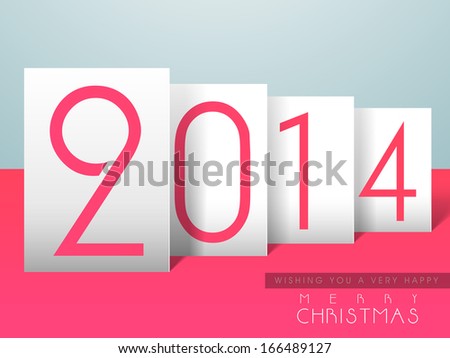 Happy New Year 2014 celebration flyer, banner, poster or invitation with stylish text.