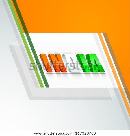 Happy Indian Republic Day concept with stylish text India on abstract background.
