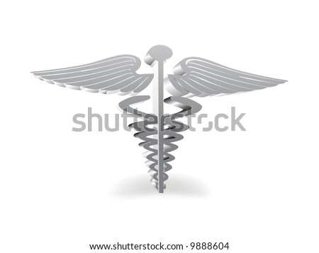 stock vector : caduceus medical symbol 3D format vector illustration