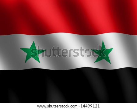 waving Flag of Syria,