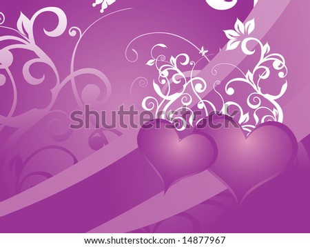 wallpaper blue heart. stock vector : abstract lue heart and floral background, vector wallpaper