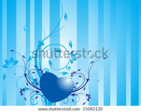 wallpaper blue heart. stock vector : romantic heart