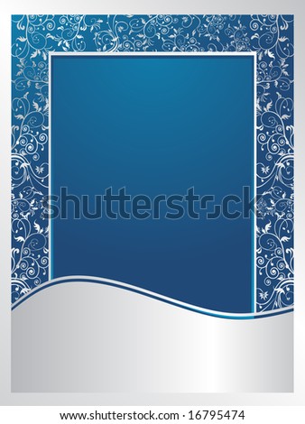 blue floral wallpaper. silver floral wallpaper