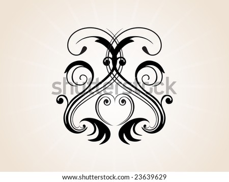 abstract artistic tattoo, vector 