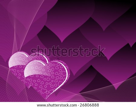 stock vector : purple heart shape love background design