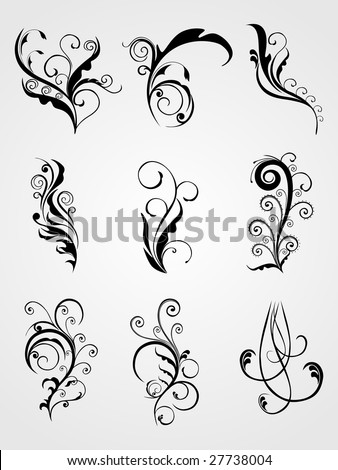 stock vector artistic stylish emblem tattoos illustration