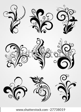 stock vector floral design tattoos illustration vector