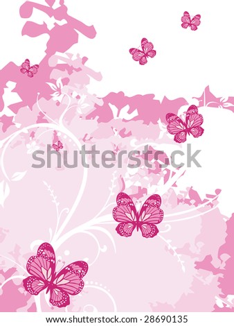 wallpaper pink butterfly. stock vector : pink Butterfly