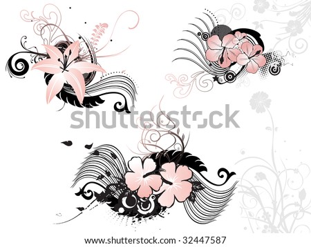  abstract seamless floral background with creative design tattoos