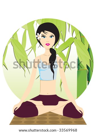 wallpaper yoga. yoga on green environment,