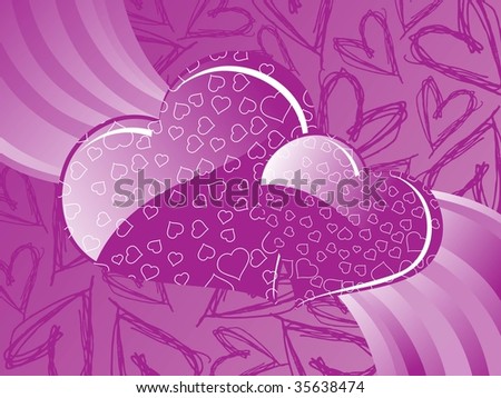 purple love heart background. stock vector : purple heart