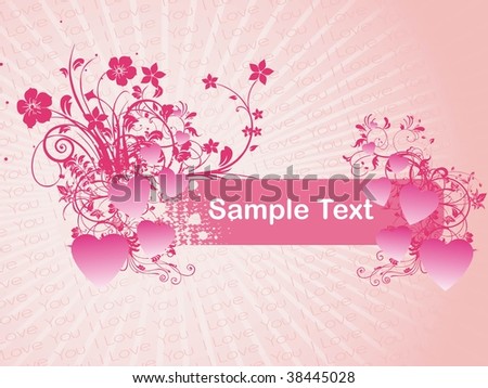 love letter background. stock vector : abstract love letter background with floral text