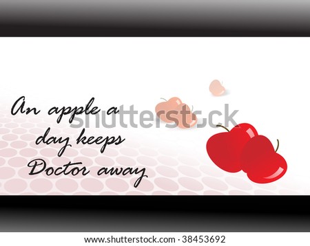 stock vector fresh red apple with medical wallpaper Save to a lightbox