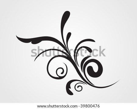 black flower tattoo. background with lack floral