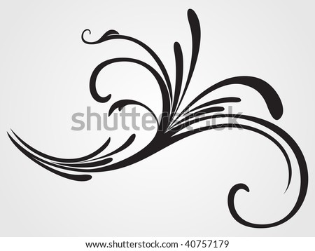 stock vector background with black filigree pattern tattoo