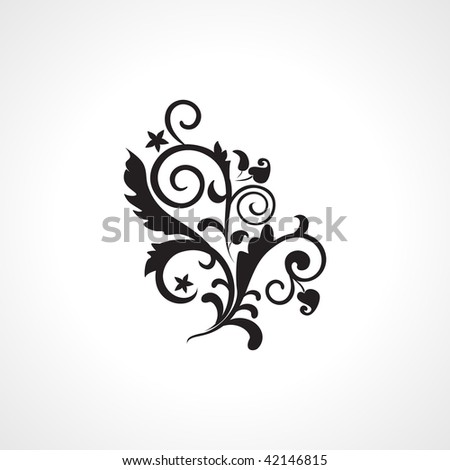 stock vector white background with black modern design tattoo