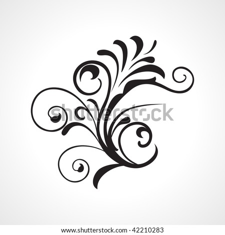 stock vector vector isolated black floral pattern tattoo