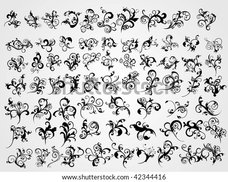 stock vector collection of black creative pattern tattoos