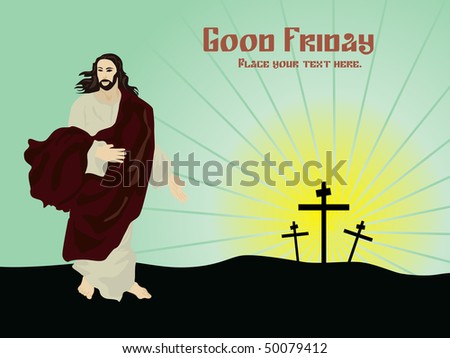 abstract background with jesus christ, crosses illustration