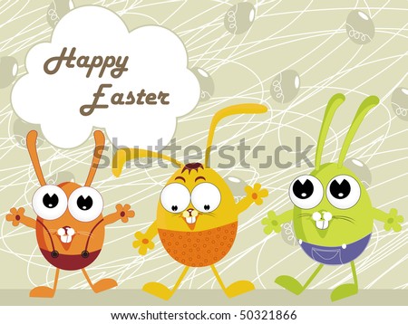 funny happy easter clip art. stock vector : happy easter