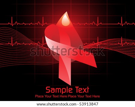 heart beat background with heart disease ribbon. heart beat background with