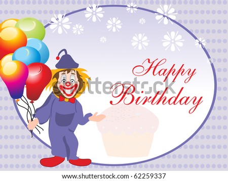 Comic Design Card For Happy Birthday Celebration Stock 